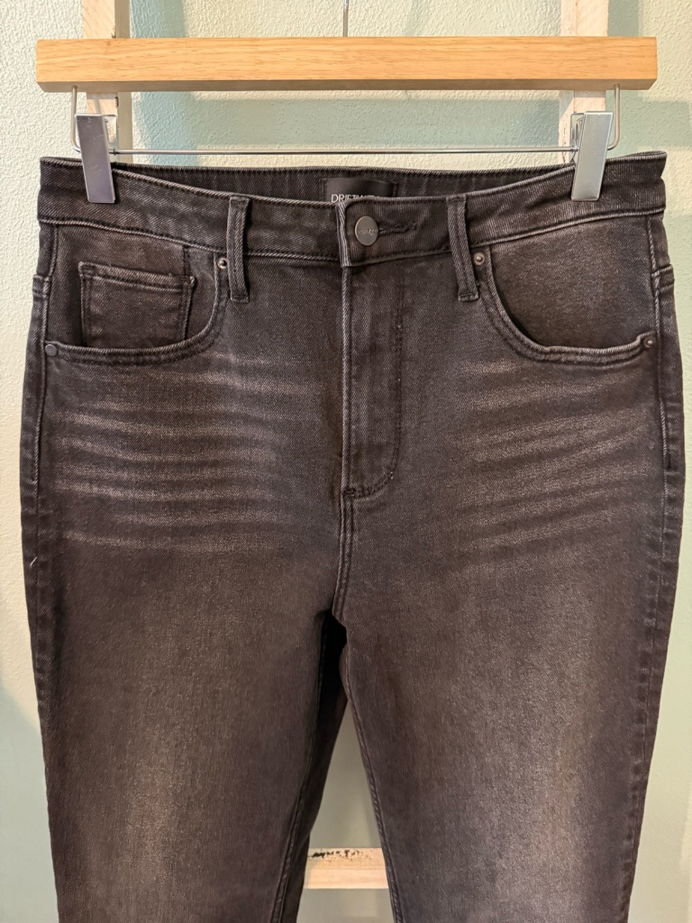 DRIFTWOOD Faded Charcoal Black High-Rise Straight Leg Ankle Jeans Size 28 - Picture 2 of 9